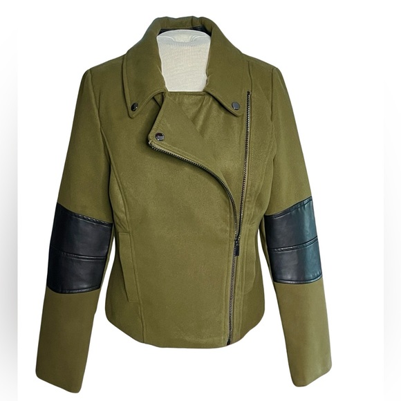 Rampage Jackets & Blazers - Rampage Asymmetrical Moto Jacket Size M Olive Green New with Tags